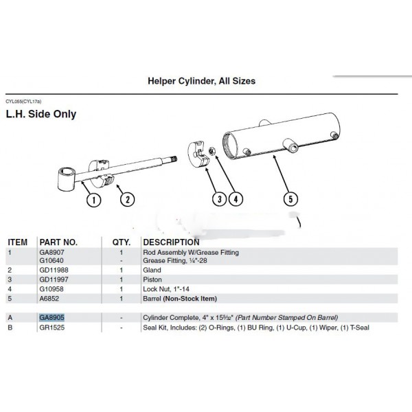 гідроциліндр в зборі [ GA8905 ] Kinze