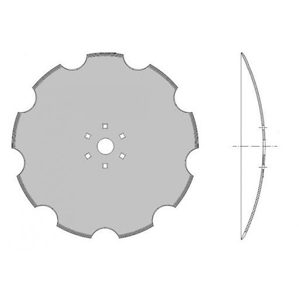 диск ромашка D=560 мм, h=6 мм, квадрати 30х33 (John Deere) (Bellota) John Deere 6-1905-22MDB98